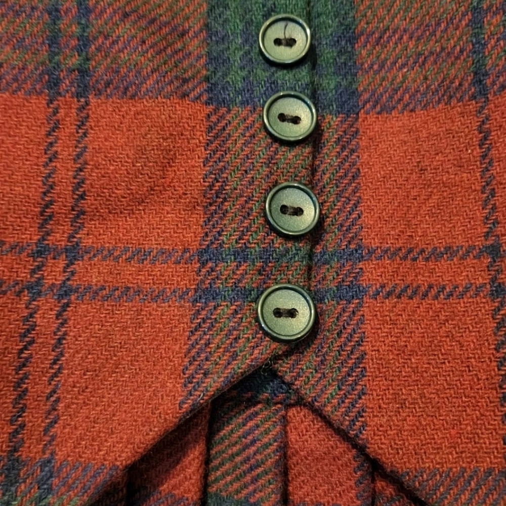 Cobra Wool Mixture Made In Ireland Tartan Plaid Pleated Girls Jumper Dress - Picture 10 of 12